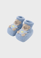 Babbucce Teddy Applicato Cielo EK60S/C corredino e abbigliamento neonato | NANU' BABY