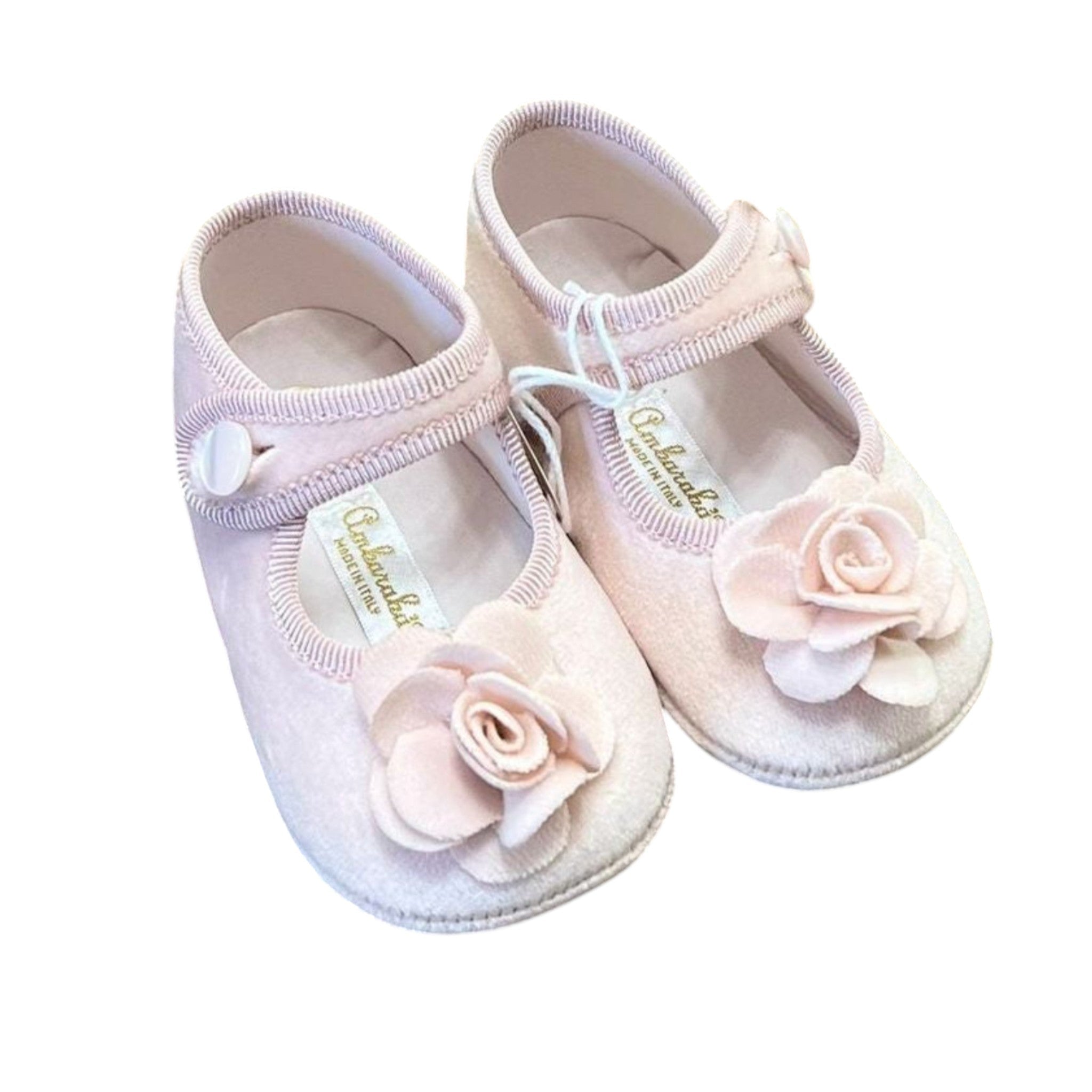 Ballerina Fiore Bimba ROSA Velluto - AMBARABA' SF3823 - T219 - R corredino e abbigliamento neonato | NANU' BABY