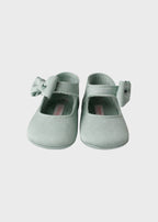 Ballerina Raso Fiocco Verde SF4306/79 corredino e abbigliamento neonato | NANU' BABY