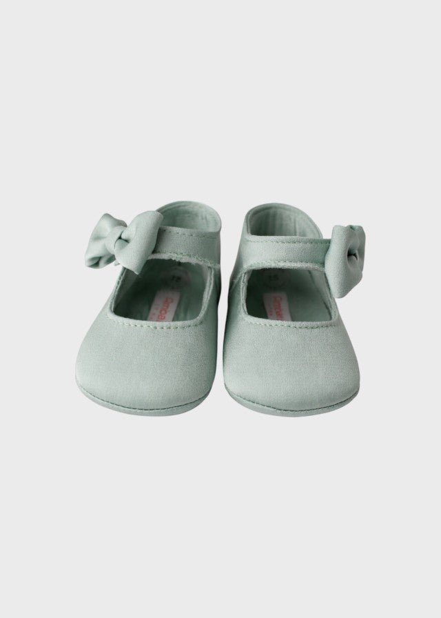 Ballerina Raso Fiocco Verde SF4306/79 corredino e abbigliamento neonato | NANU' BABY
