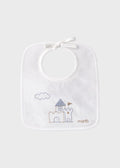 Bavetta Cotone Casetta Cielo EK55BAV corredino e abbigliamento neonato | NANU' BABY