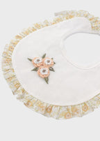 Bavetta Fiorellini Cotone Avorio PROVENZA/BV corredino e abbigliamento neonato | NANU' BABY