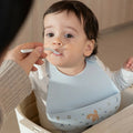 Bavetta in silicone Blu 108034565408 corredino e abbigliamento neonato | NANU' BABY