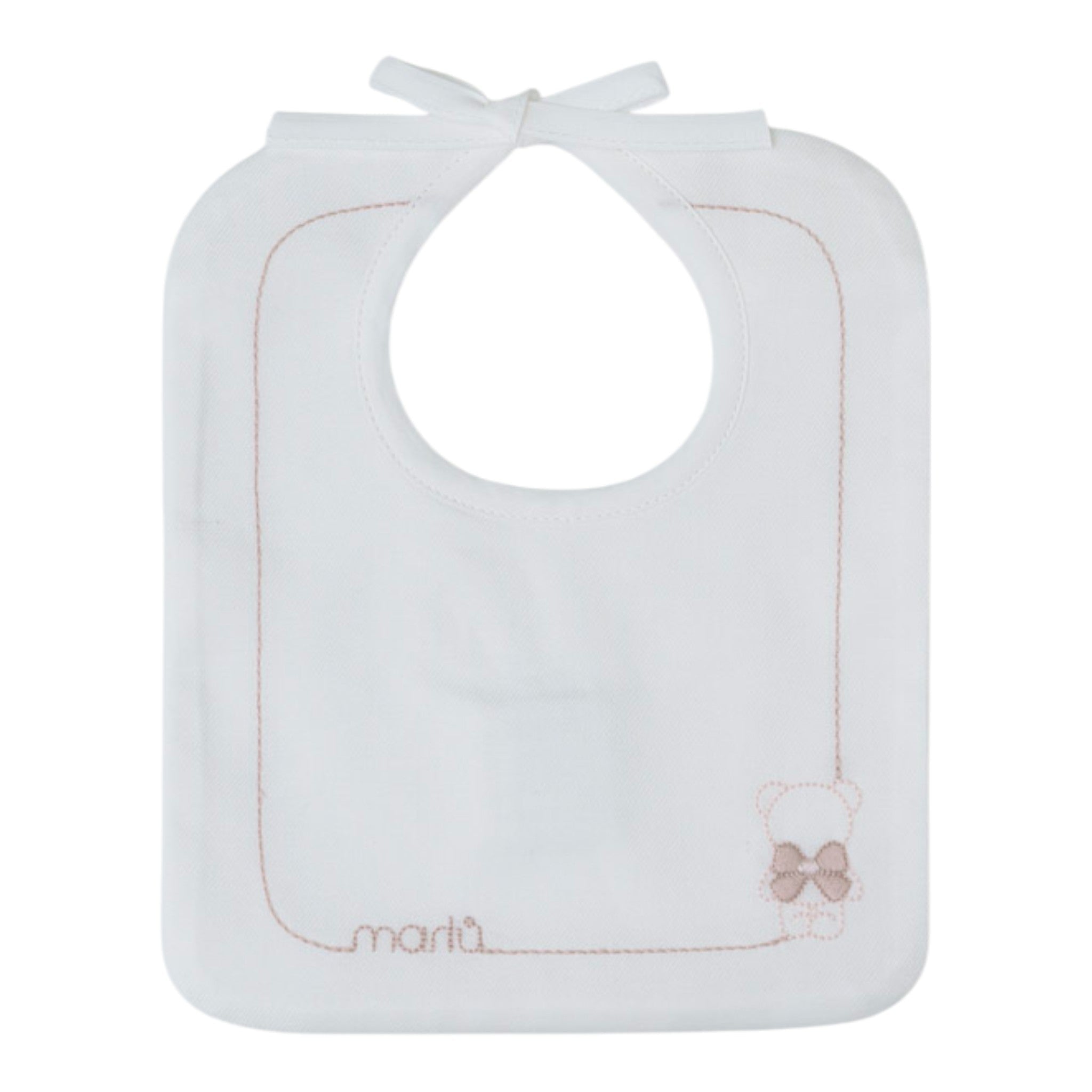Bavetta Neonata Cotone 100% Bianco IN59BAV/R corredino e abbigliamento neonato | NANU' BABY
