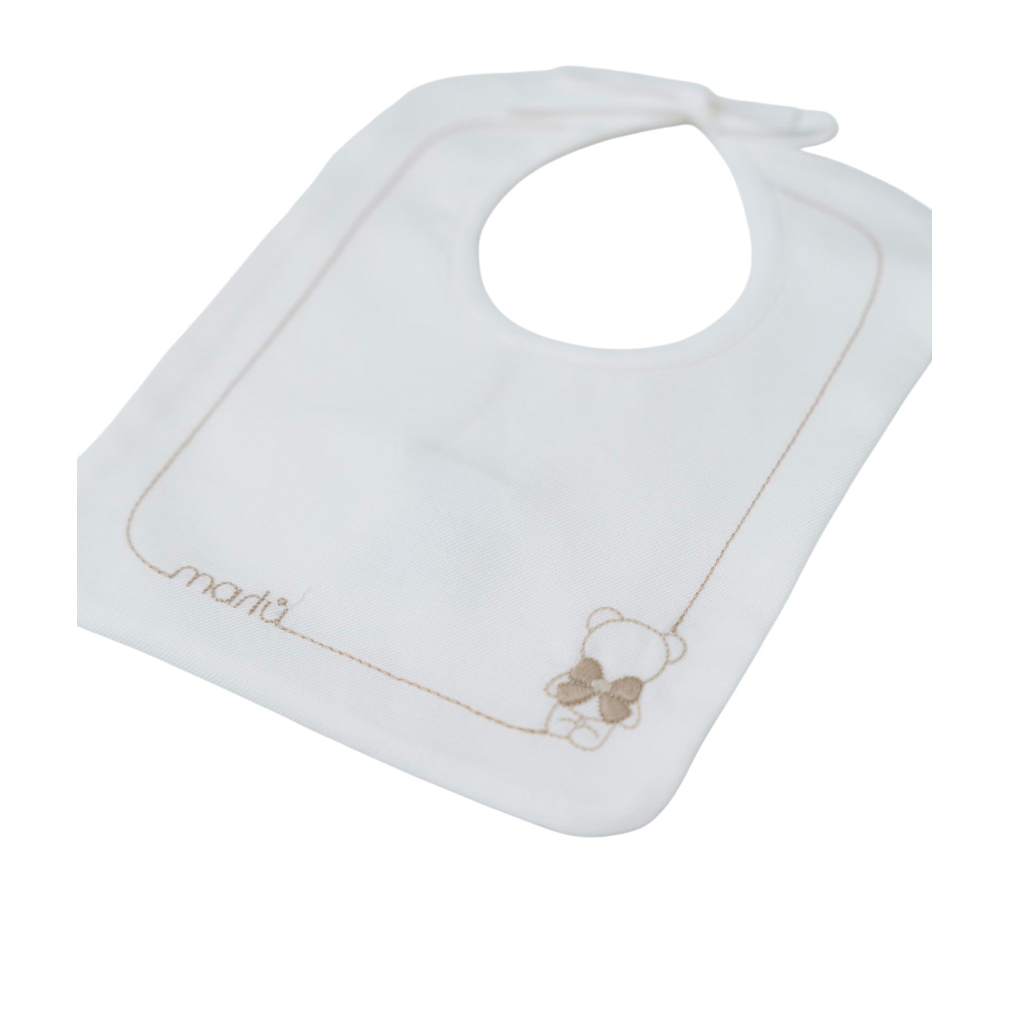 Bavetta Neonata Cotone 100% Bianco IN59BAV/R corredino e abbigliamento neonato | NANU' BABY