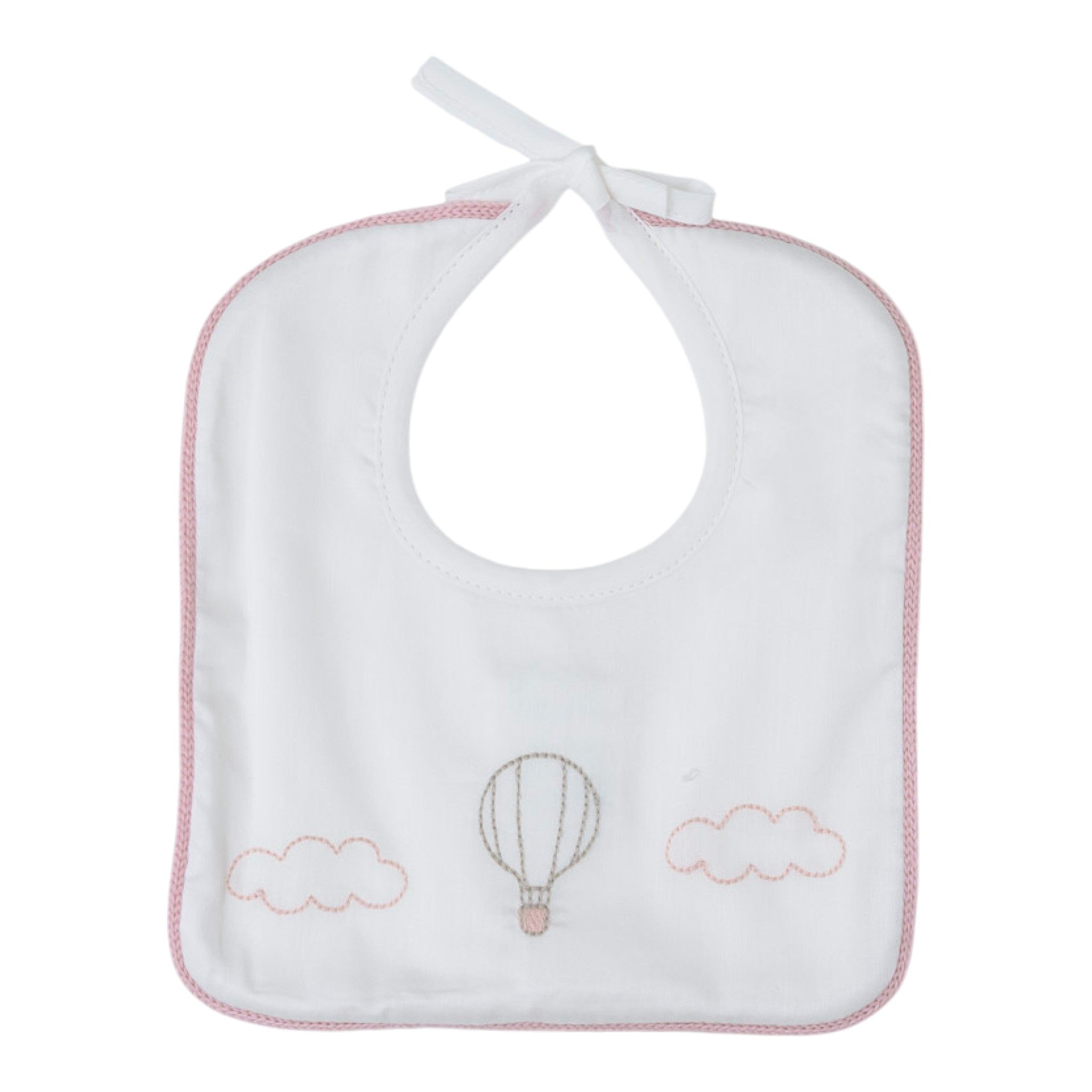 Bavetta Neonata Cotone 100% Vaniglia Mongolfiera IN57BAV/R corredino e abbigliamento neonato | NANU' BABY