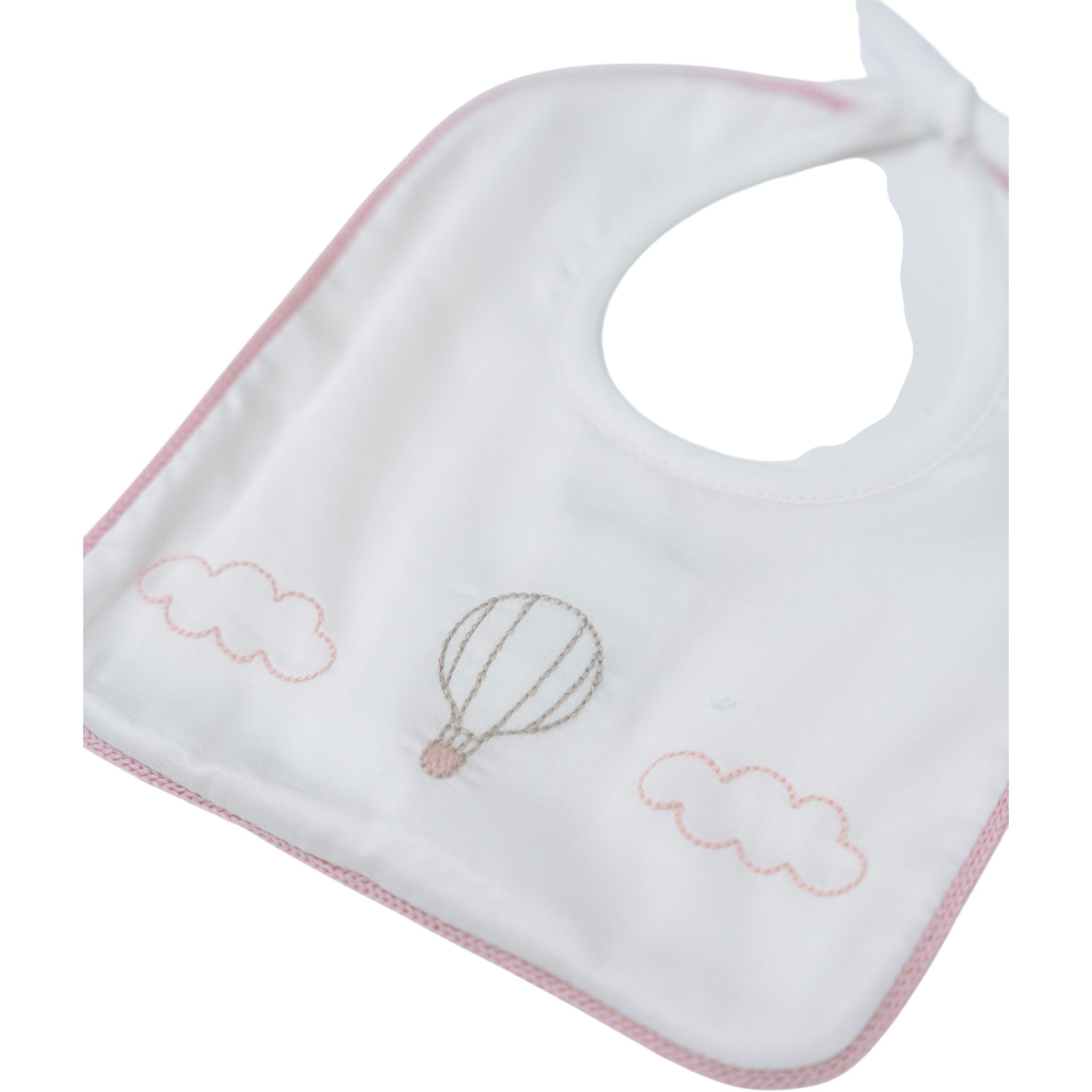 Bavetta Neonata Cotone 100% Vaniglia Mongolfiera IN57BAV/R corredino e abbigliamento neonato | NANU' BABY