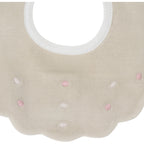 Bavetta Neonata Cotone 100% Vaniglia Rosa IN23BAV/R corredino e abbigliamento neonato | NANU' BABY