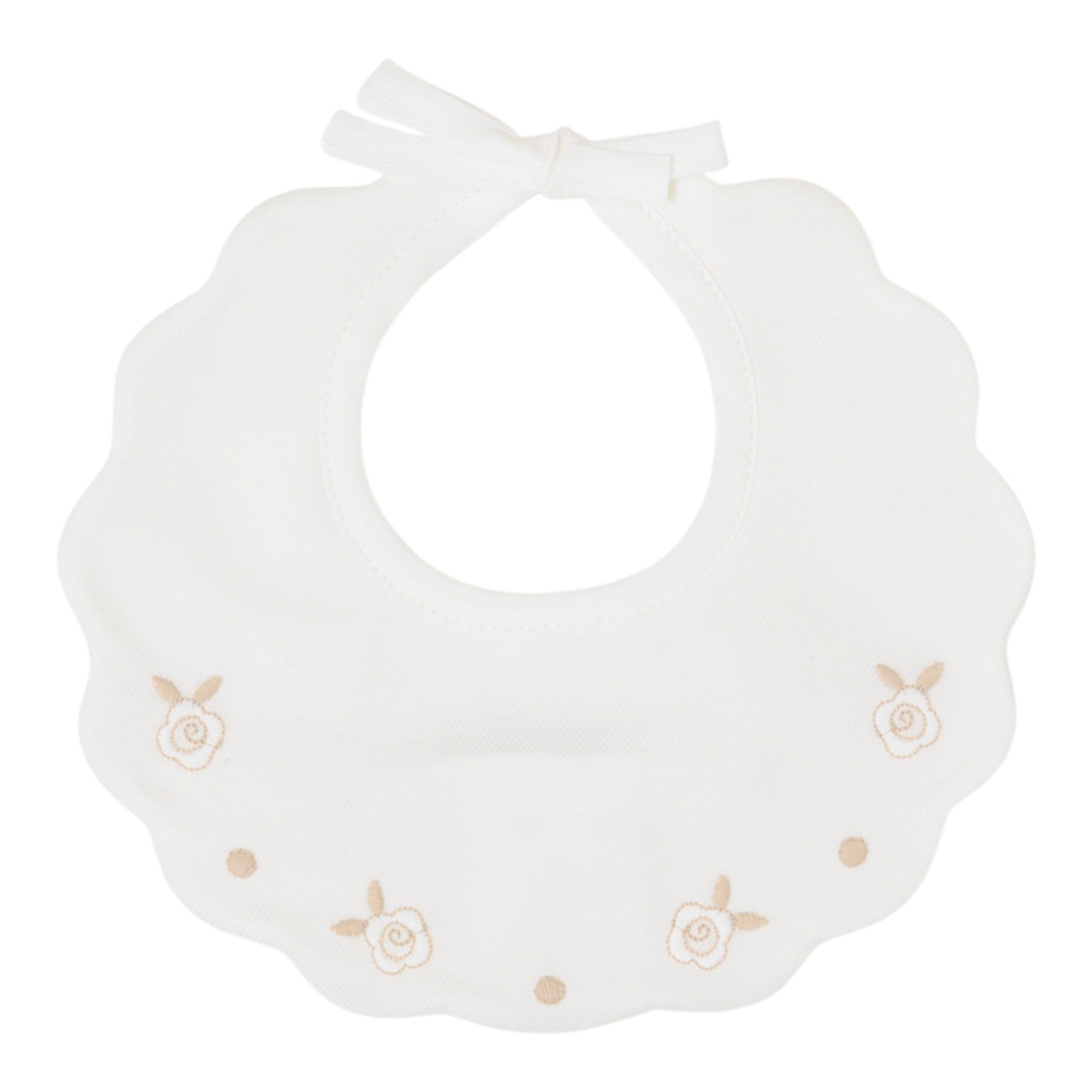 Bavetta Neonata Cotone 100% Vaniglia Tortora IN24BAV/V corredino e abbigliamento neonato | NANU' BABY