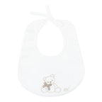 Bavetta Neonato Cotone 100% Vaniglia Ricamo Orsetto IN54BAV corredino e abbigliamento neonato | NANU' BABY