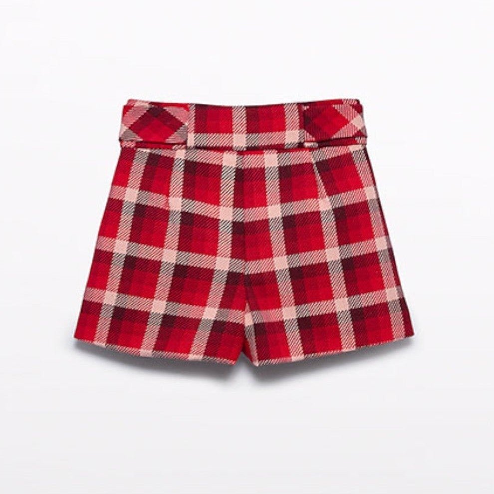 Bermuda quadri Bimba Rosso 5717/2 corredino e abbigliamento neonato | NANU' BABY