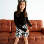 Bermuda vichy lustrini Bimba Nero 5716/8 corredino e abbigliamento neonato | NANU' BABY