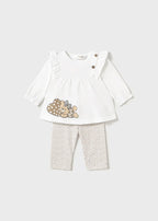 Bipack Leggings Blusa Beige 1760/BE corredino e abbigliamento neonato | NANU' BABY