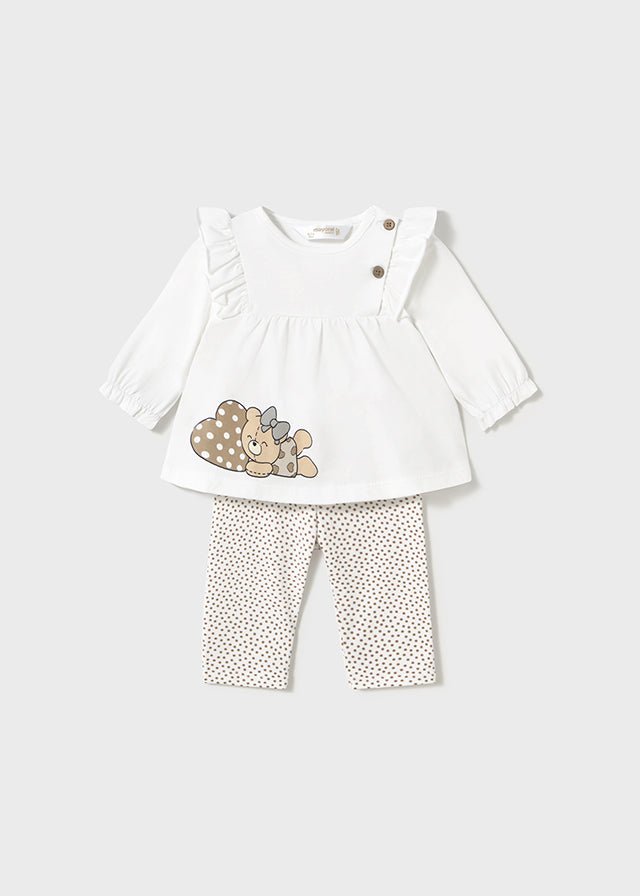 Bipack Leggings Blusa Beige 1760/BE corredino e abbigliamento neonato | NANU' BABY