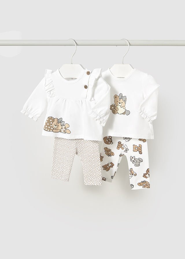 Bipack Leggings Blusa Beige 1760/BE corredino e abbigliamento neonato | NANU' BABY