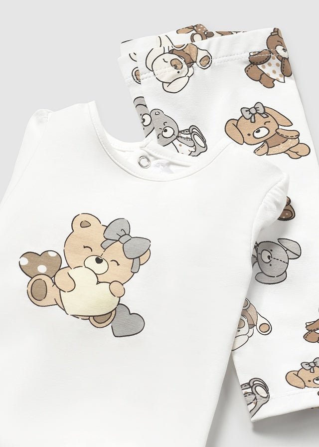 Bipack Leggings Blusa Beige 1760/BE corredino e abbigliamento neonato | NANU' BABY