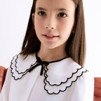 BLusa chiffon collo ricamo Bimba PANNA 5612/3 corredino e abbigliamento neonato | NANU' BABY