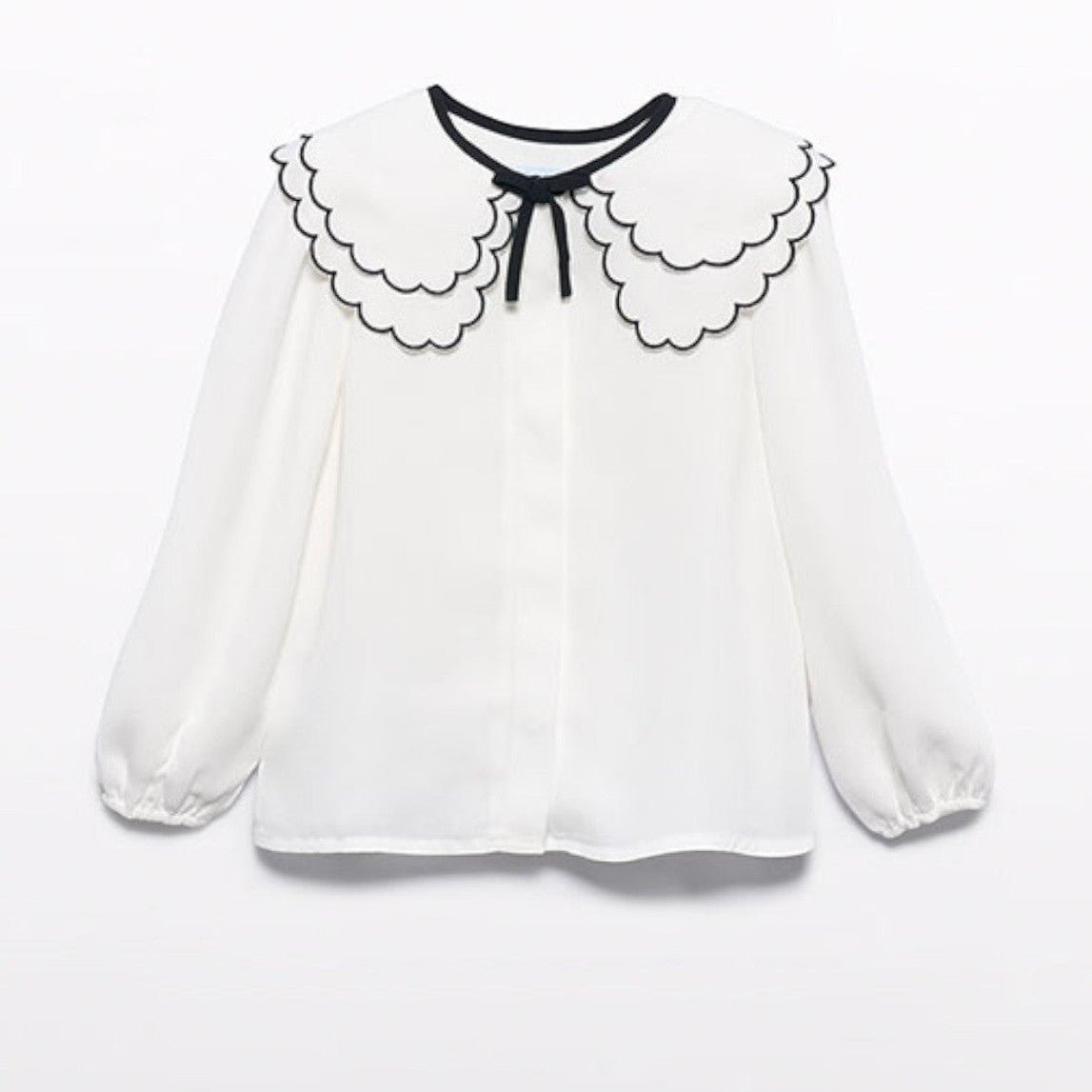 BLusa chiffon collo ricamo Bimba PANNA 5612/3 corredino e abbigliamento neonato | NANU' BABY