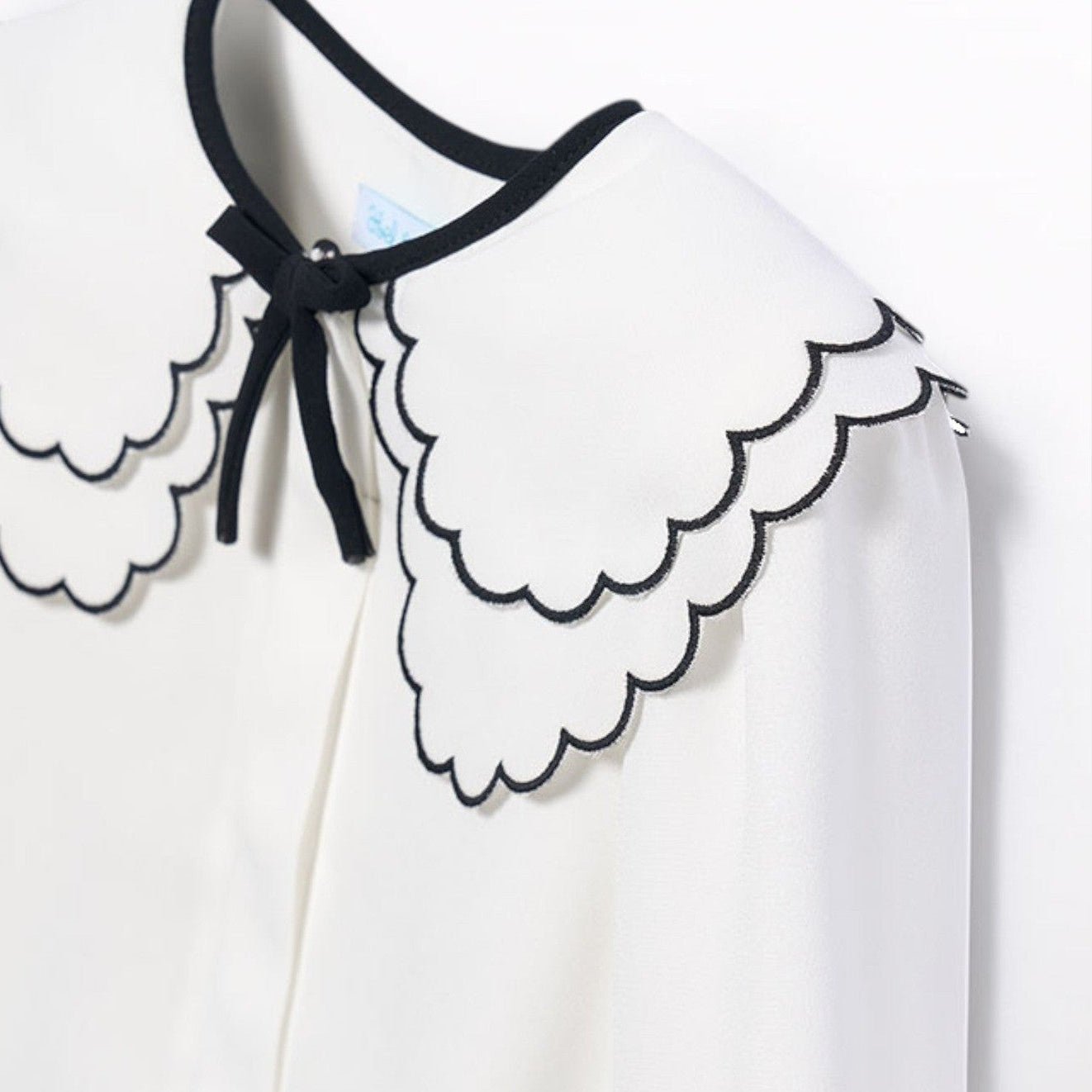 BLusa chiffon collo ricamo Bimba PANNA 5612/3 corredino e abbigliamento neonato | NANU' BABY