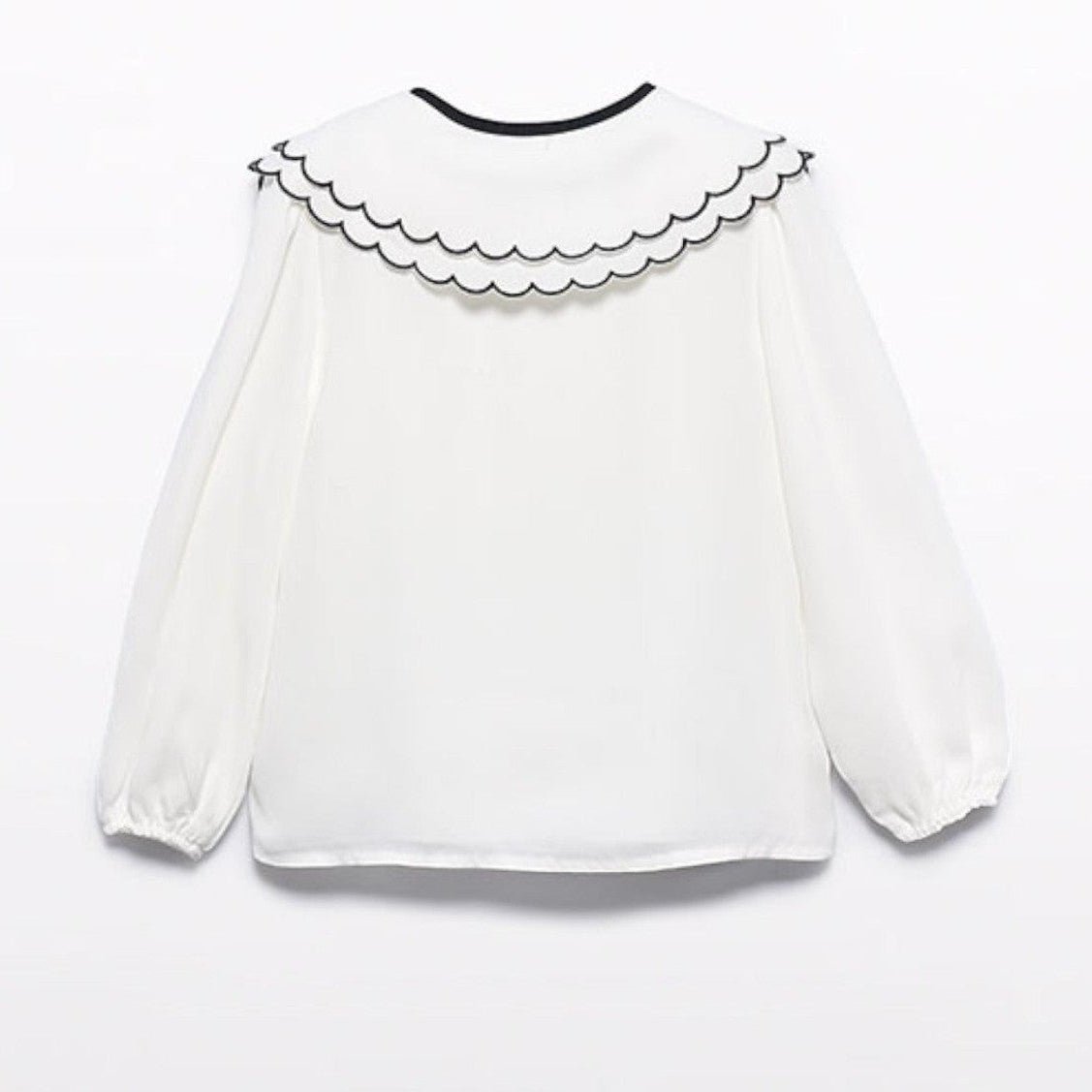 BLusa chiffon collo ricamo Bimba PANNA 5612/3 corredino e abbigliamento neonato | NANU' BABY