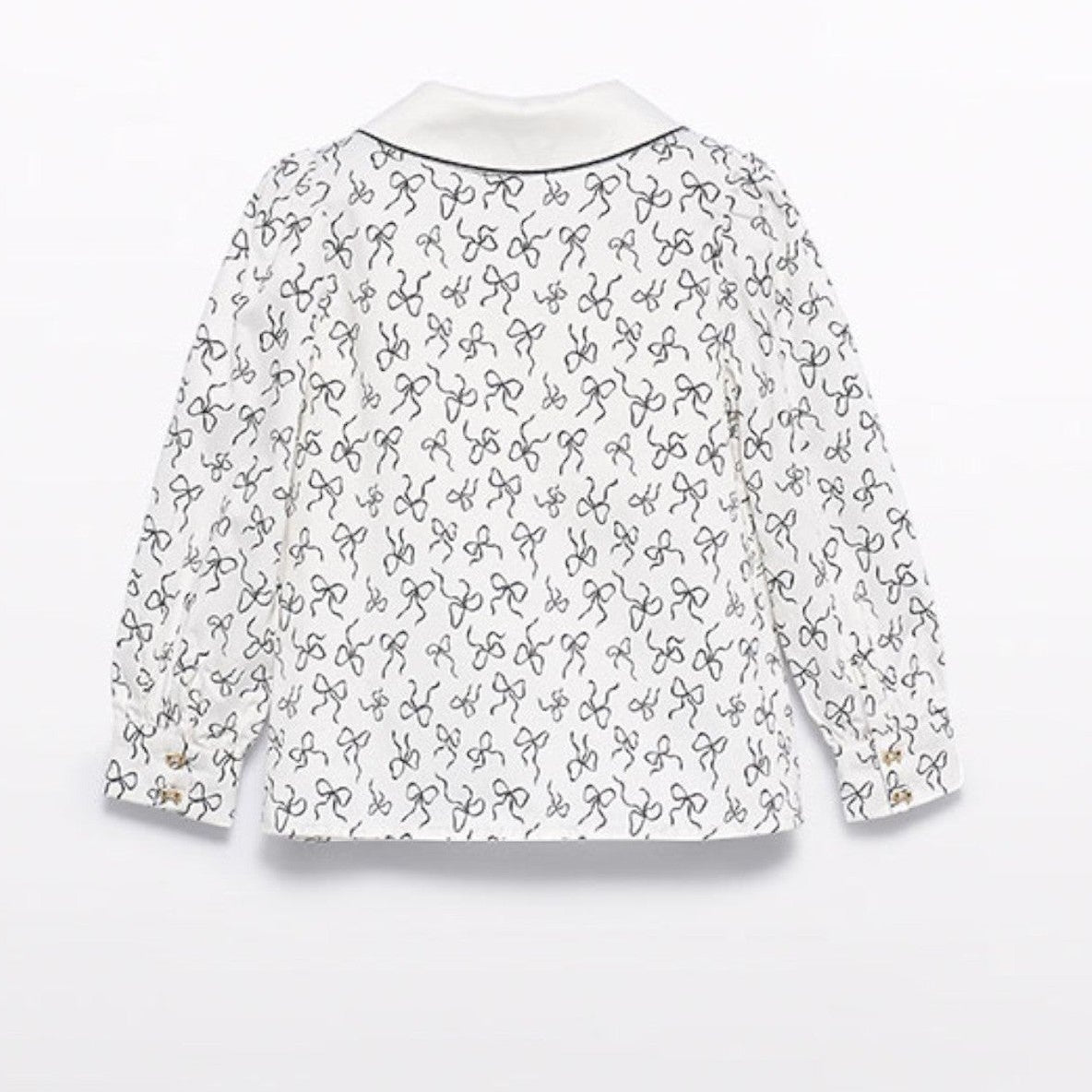 Blusa popelin satinato fiocco Bimba PANNA 5613/3 corredino e abbigliamento neonato | NANU' BABY