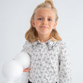 Blusa popelin satinato fiocco Bimba PANNA 5613/3 corredino e abbigliamento neonato | NANU' BABY