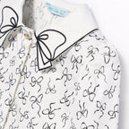 Blusa popelin satinato fiocco Bimba PANNA 5613/3 corredino e abbigliamento neonato | NANU' BABY