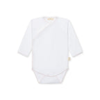 Body Kimono Bianco Profilo Rosa BG56BR corredino e abbigliamento neonato | NANU' BABY