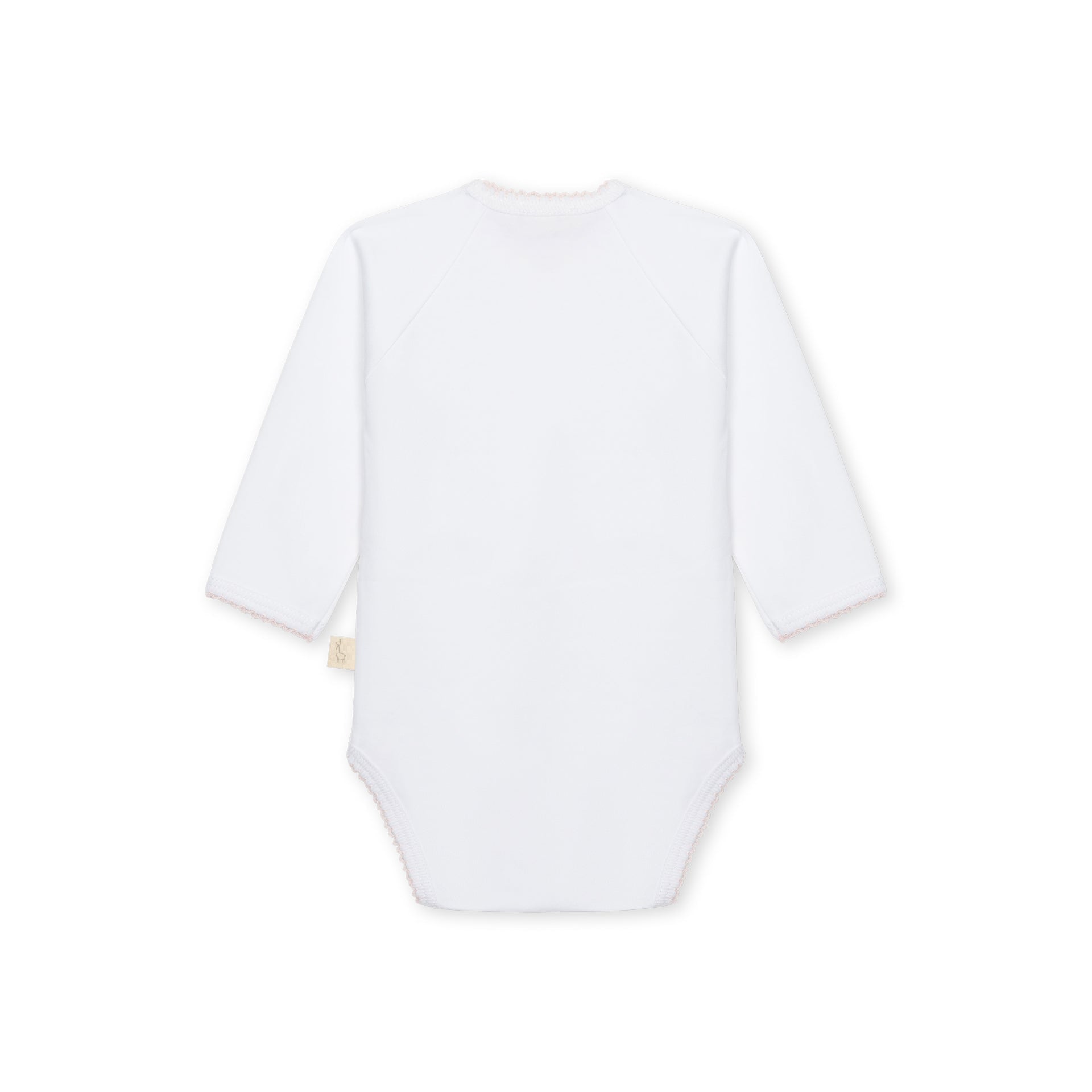 Body Kimono Bianco Profilo Rosa BG56BR corredino e abbigliamento neonato | NANU' BABY