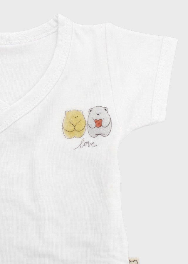 Body Neonato Cotone Ricamo Panna C00804/P - A corredino e abbigliamento neonato | NANU' BABY