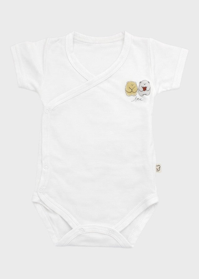 Body Neonato Cotone Ricamo Panna C00804/P - A corredino e abbigliamento neonato | NANU' BABY