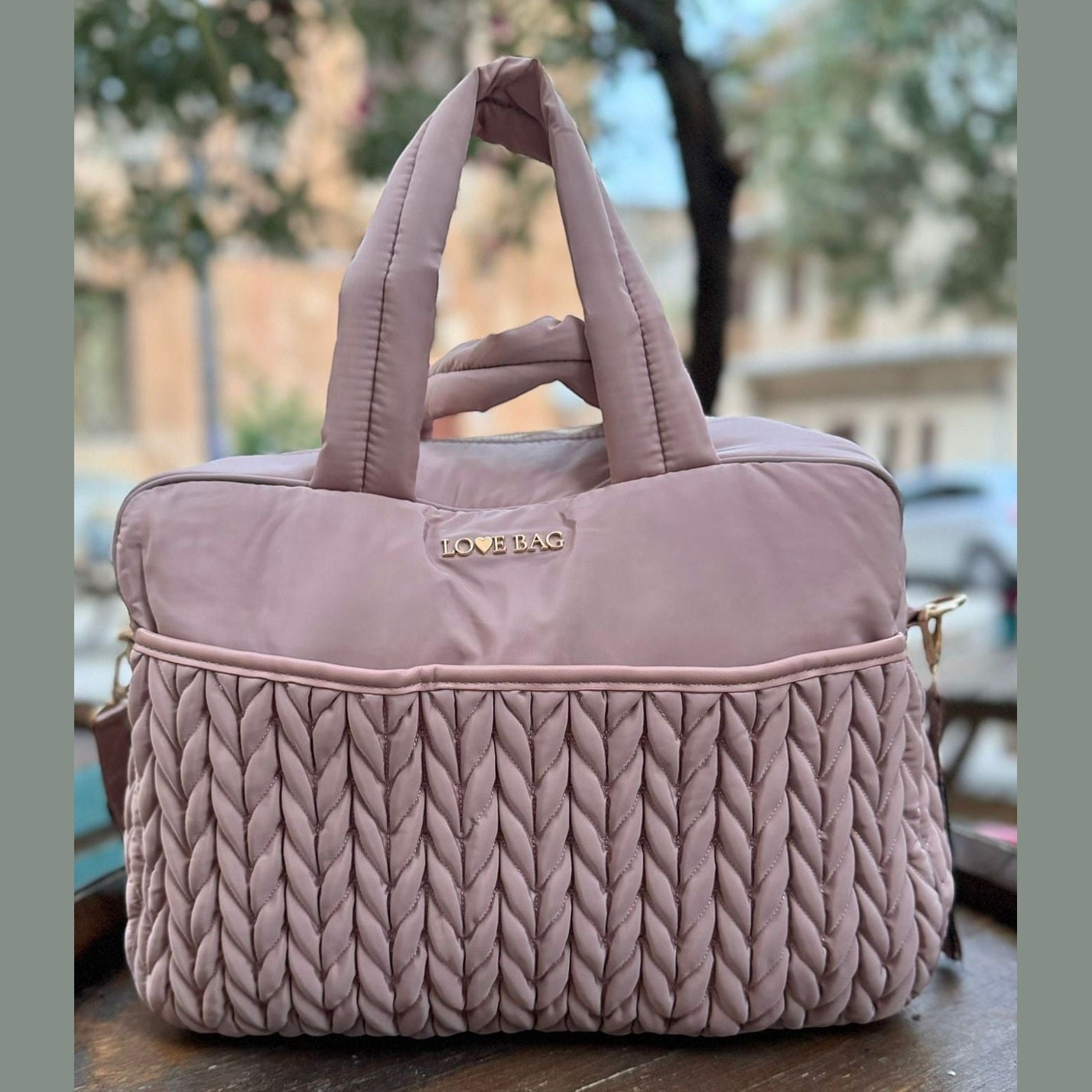 Borsa 48 ore Rosa Cipria LOVE BAG - Tessuto Premium corredino e abbigliamento neonato | NANU' BABY