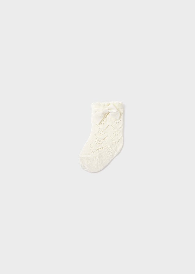 Calzini Cotone Traforati Avorio 9053/41 corredino e abbigliamento neonato | NANU' BABY
