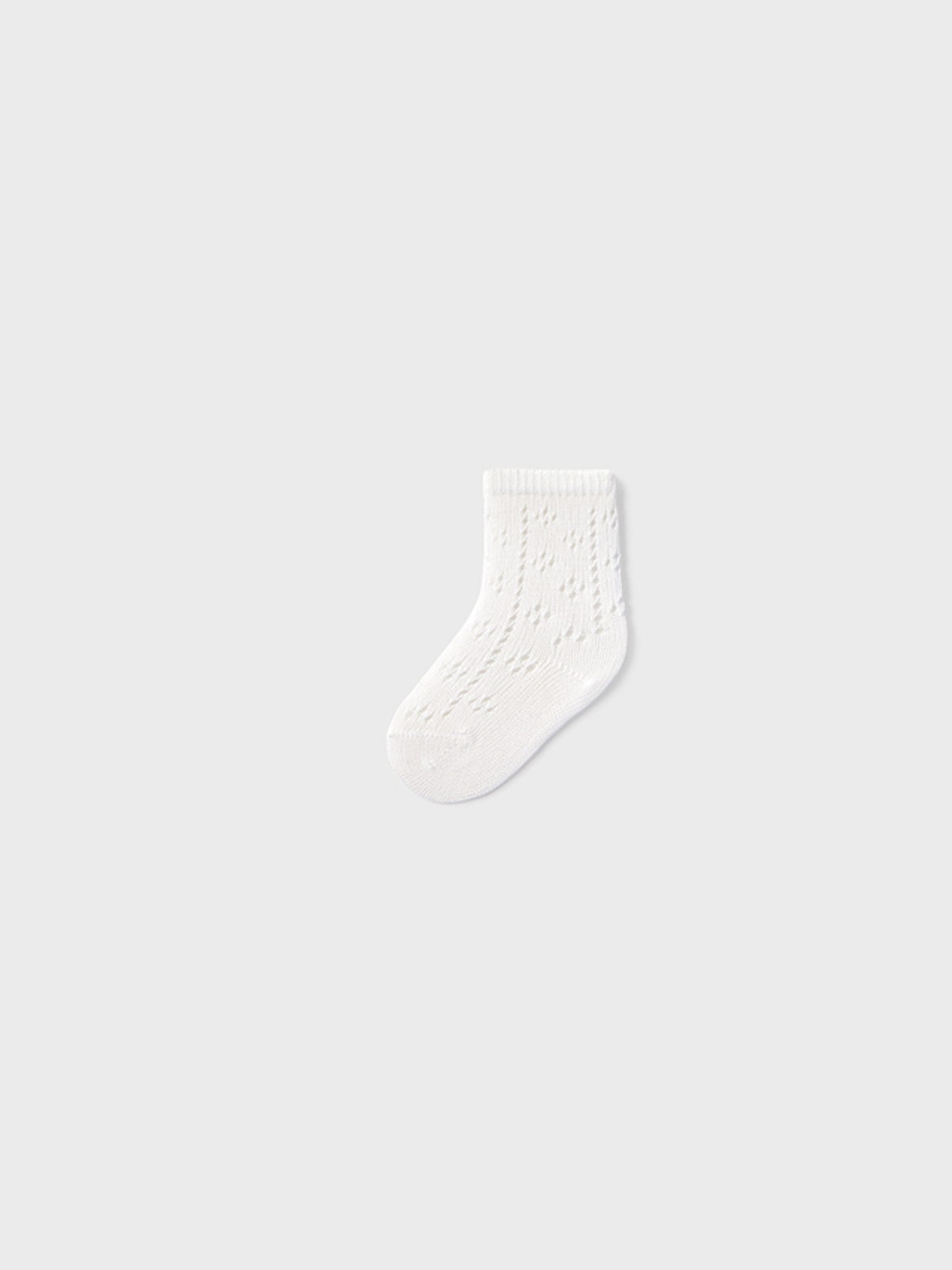 Calzino alto traforato Bianco 9864 /B corredino e abbigliamento neonato | NANU' BABY