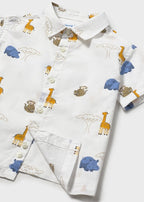Camicia Cotone Stampata Bianca 1114/31 corredino e abbigliamento neonato | NANU' BABY