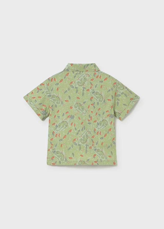Camicia Cotone Stampata Verde 1114/32 corredino e abbigliamento neonato | NANU' BABY