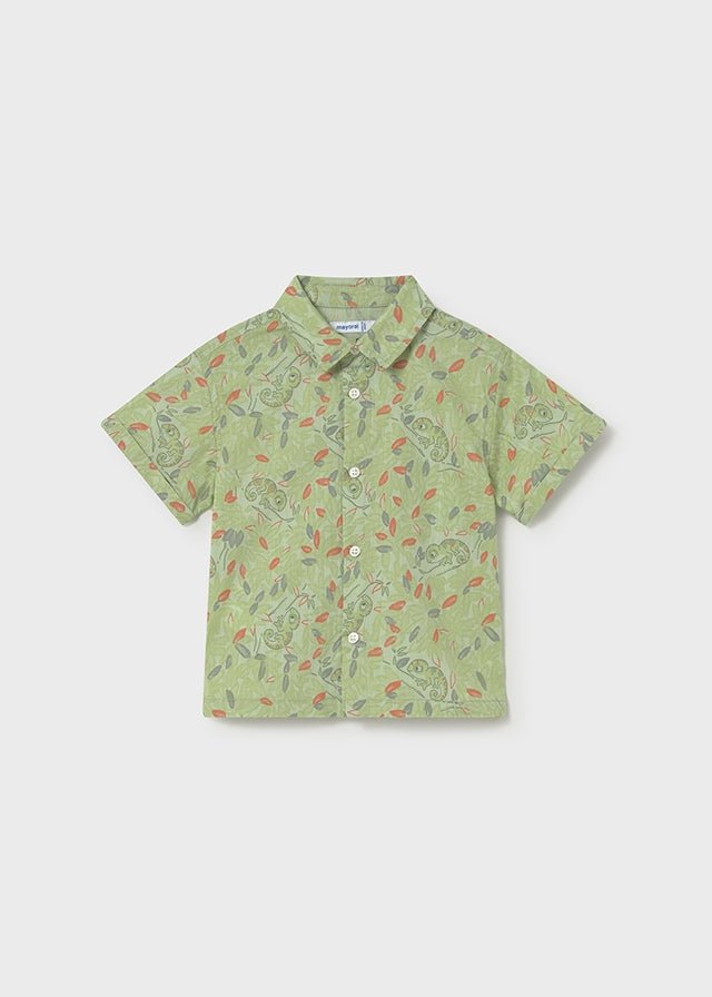 Camicia Cotone Stampata Verde 1114/32 corredino e abbigliamento neonato | NANU' BABY