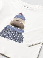 Camicia m/l applic animale Bimbo PANNA 2070/65 corredino e abbigliamento neonato | NANU' BABY
