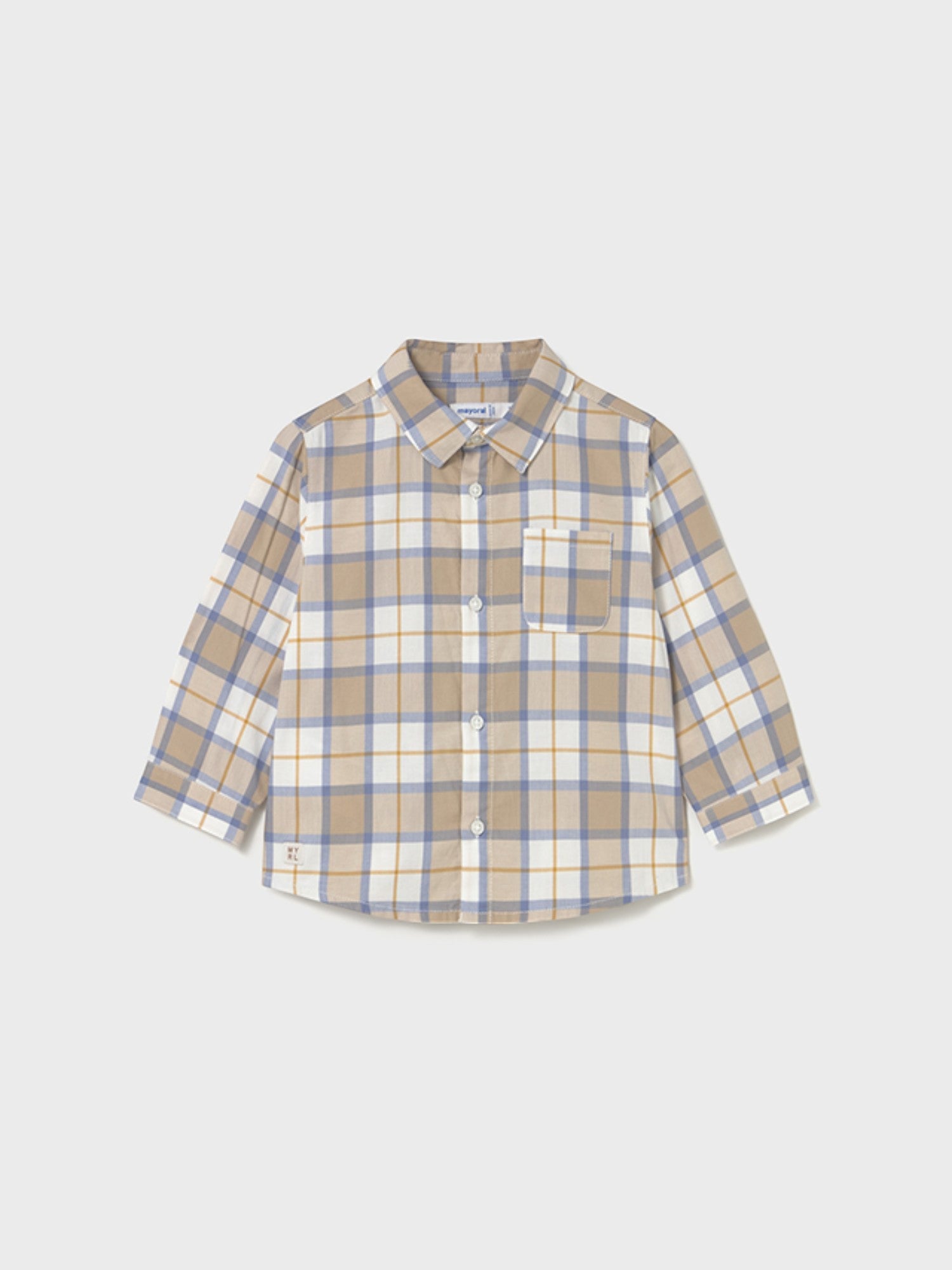 Camicia m/l quadri Bimbo Beige 2109/92 corredino e abbigliamento neonato | NANU' BABY