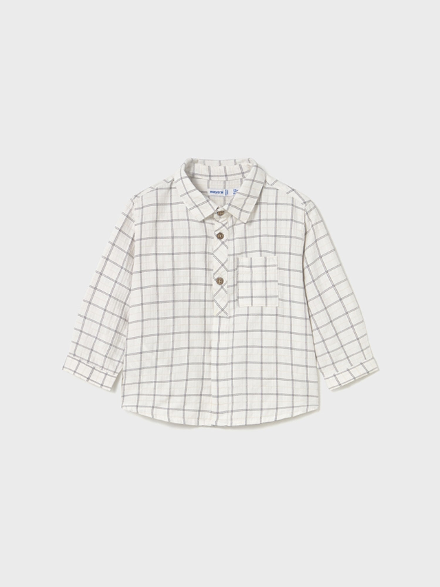 Camicia m/l quadri Bimbo Grigio 2110/95 corredino e abbigliamento neonato | NANU' BABY