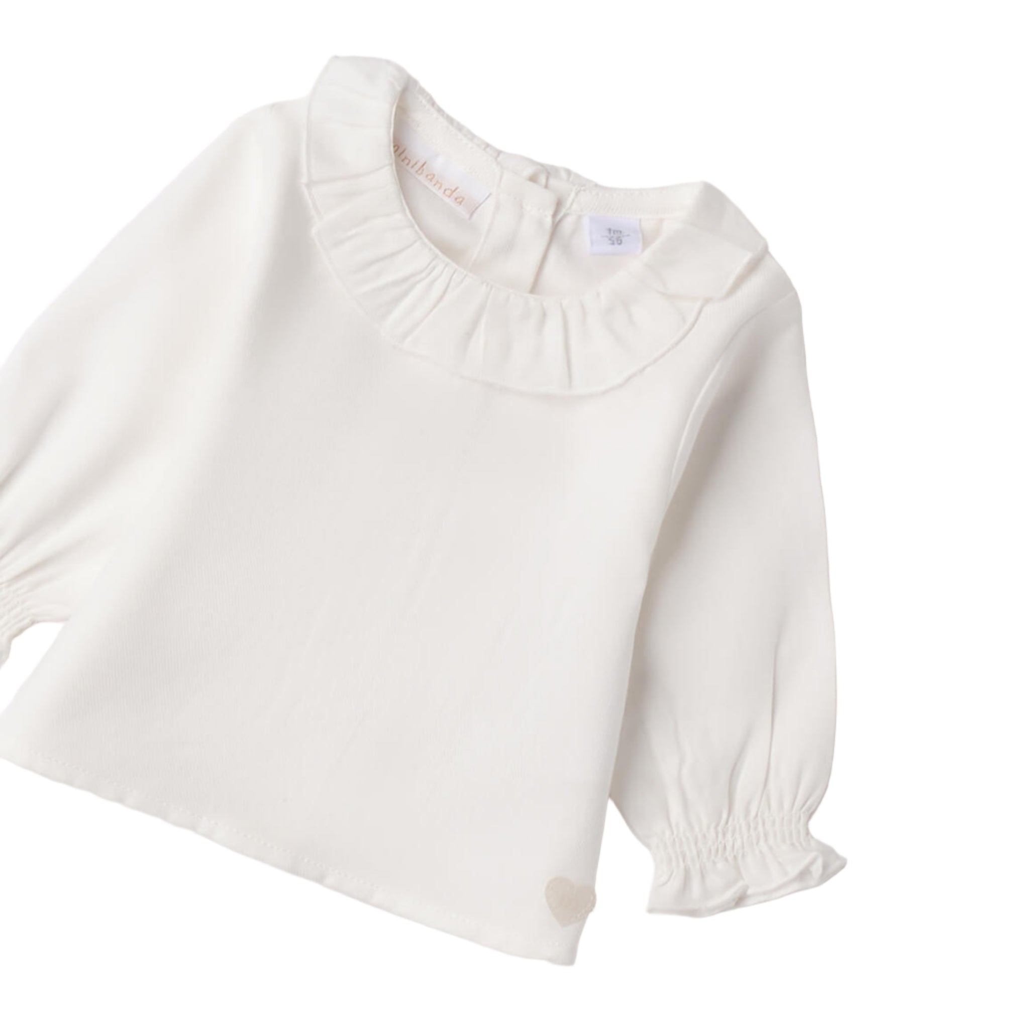 Camicia Neonata Twill Cotone Ruches 3F700/112 corredino e abbigliamento neonato | NANU' BABY
