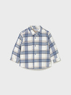 Camicia quadri foderato Bimbo AZZURRO 2104/84 corredino e abbigliamento neonato | NANU' BABY