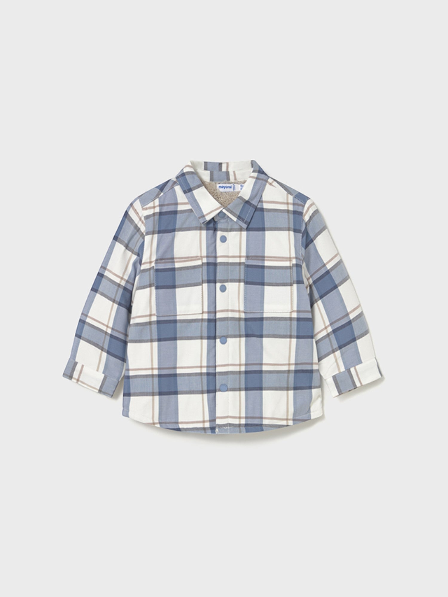 Camicia quadri foderato Bimbo AZZURRO 2104/84 corredino e abbigliamento neonato | NANU' BABY