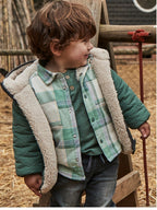 Camicia quadri foderato Bimbo Verde 2104/83 corredino e abbigliamento neonato | NANU' BABY