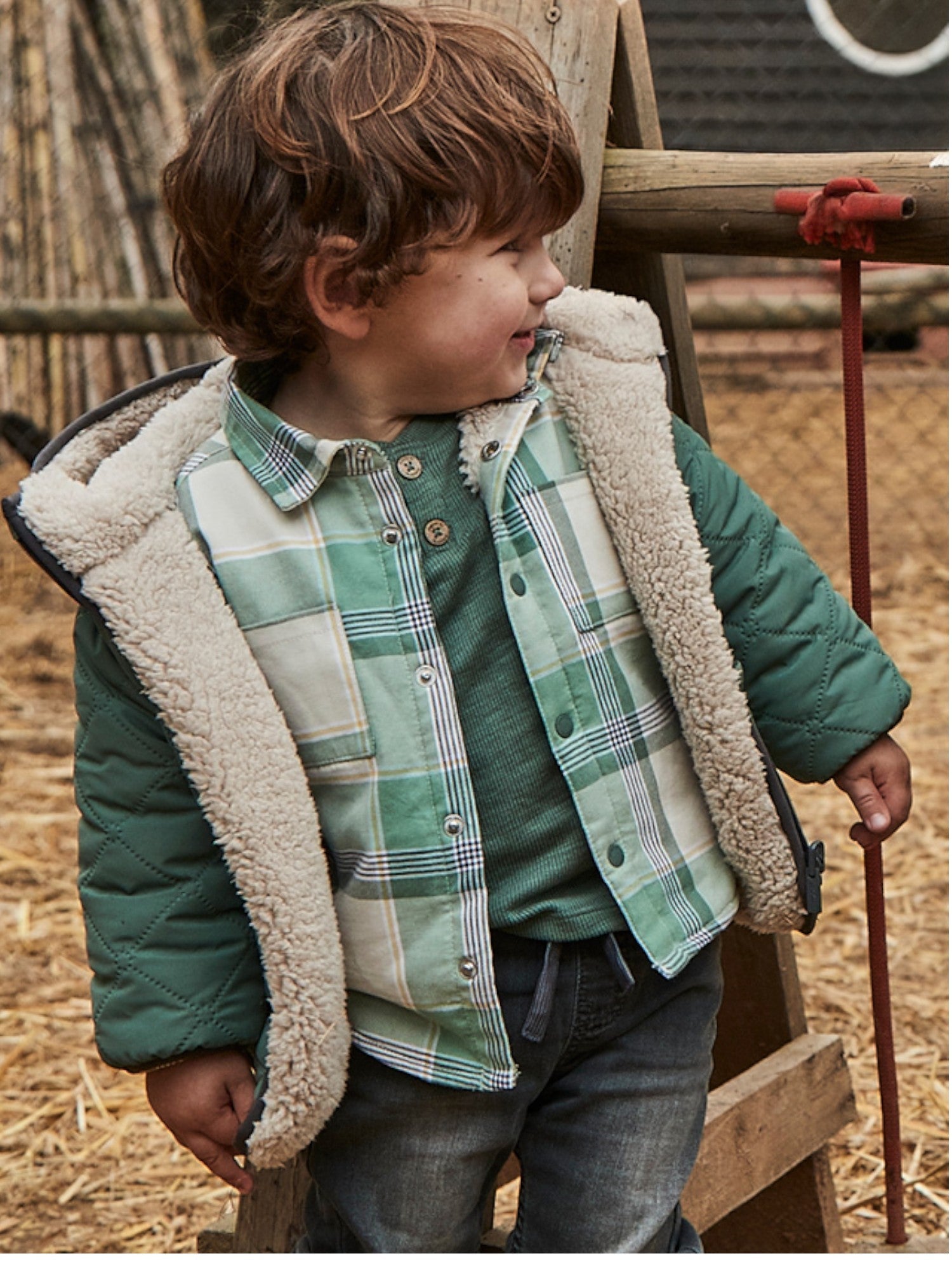 Camicia quadri foderato Bimbo Verde 2104/83 corredino e abbigliamento neonato | NANU' BABY