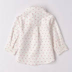 Camicia Twill Cotone Fantasia Bimbo Panna 3F601/6BRV corredino e abbigliamento neonato | NANU' BABY