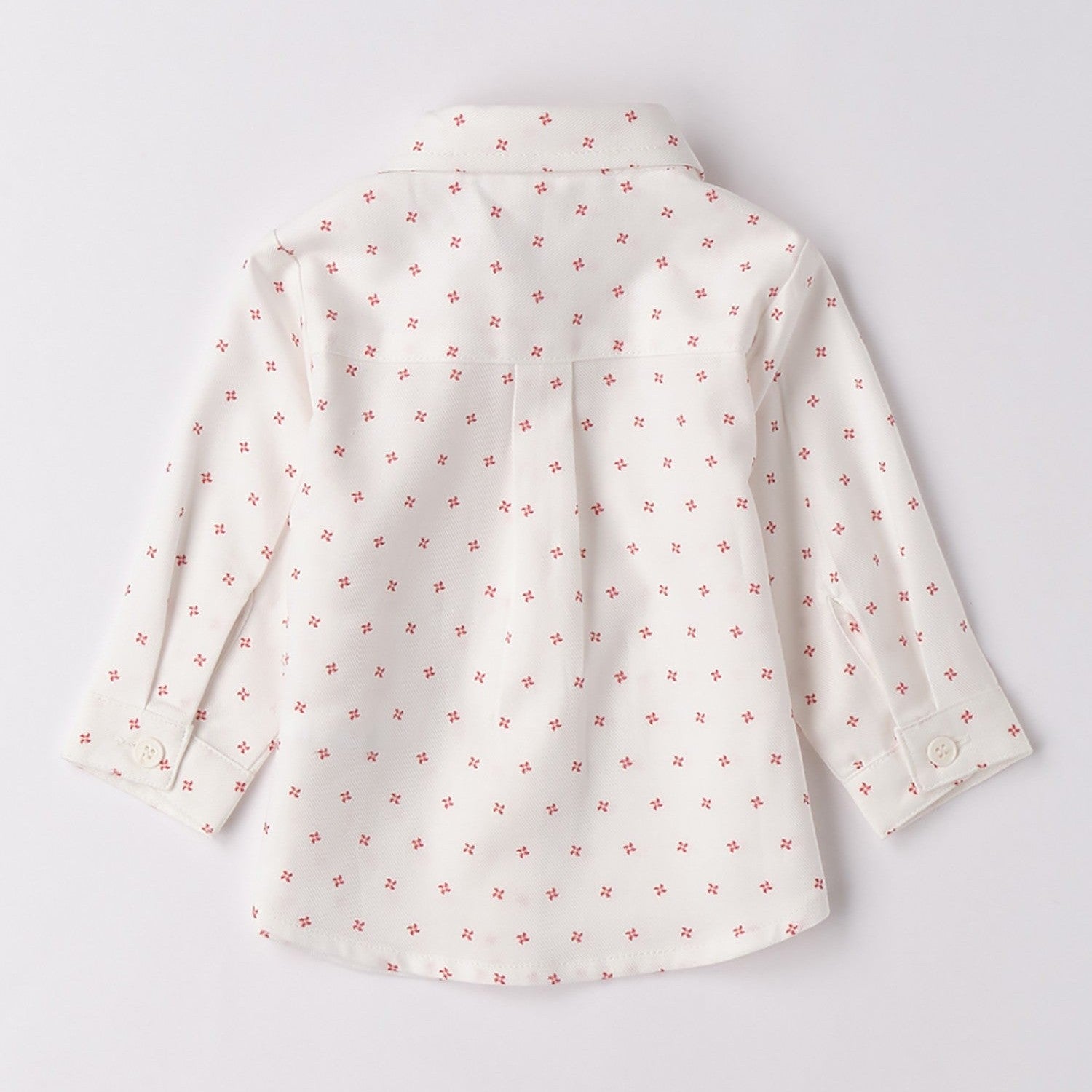 Camicia Twill Cotone Fantasia Bimbo Panna 3F601/6BRV corredino e abbigliamento neonato | NANU' BABY