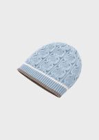 Cappellino Tramatura Trecce Cielo EK6771/C corredino e abbigliamento neonato | NANU' BABY