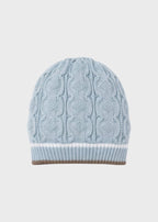 Cappellino Tramatura Trecce Cielo EK6771/C corredino e abbigliamento neonato | NANU' BABY