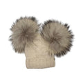 Cappello 2 Pom Pon Beige CT3440A corredino e abbigliamento neonato | NANU' BABY
